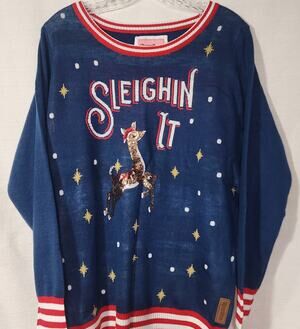 Sleighin it knitted sweater by tipsy elves sweater women's Large